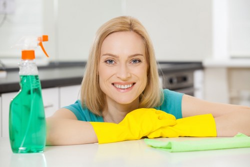 Local deep cleaning team working in a Queenspark apartment