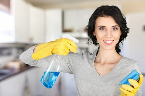 Cleaner preparing a one-off cleaning service in a Queenspark home
