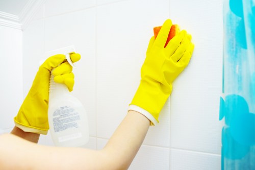 Professional hard floor cleaning for a Queenspark home entrance